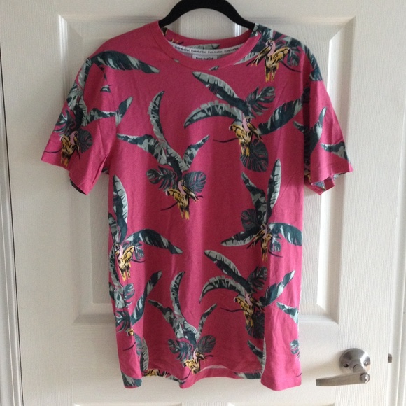 Frank & Oak Tropical Print Cotton-Modal Tee NWT - Picture 3 of 5